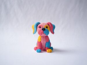 Ręcznie robiony piesek z modeliny