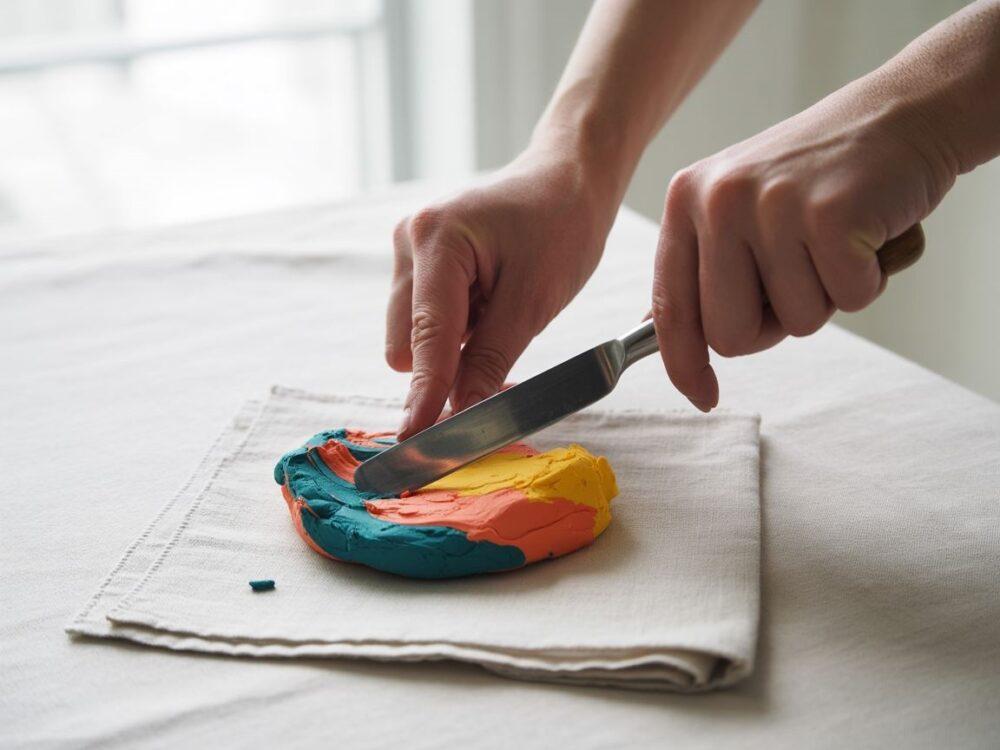 czyszczenie ubrania z plasteliny