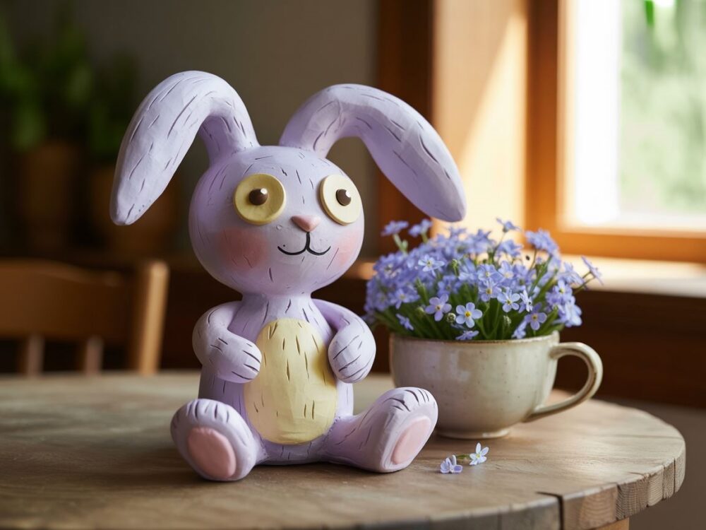 figurka królika z plasteliny