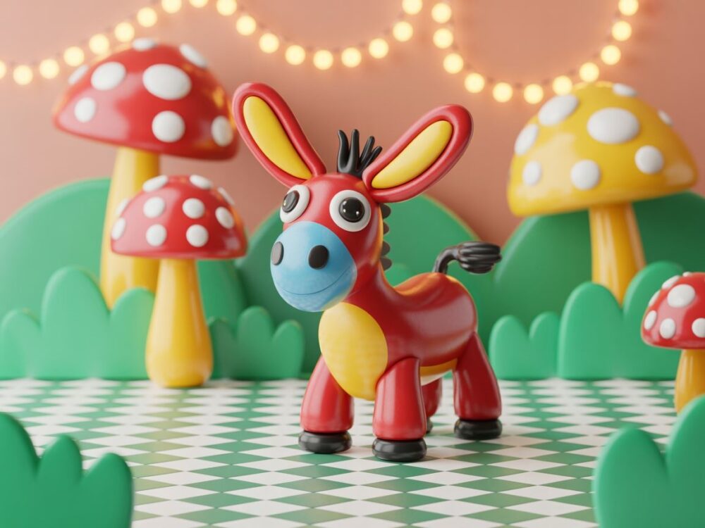 figurka osła z modeliny