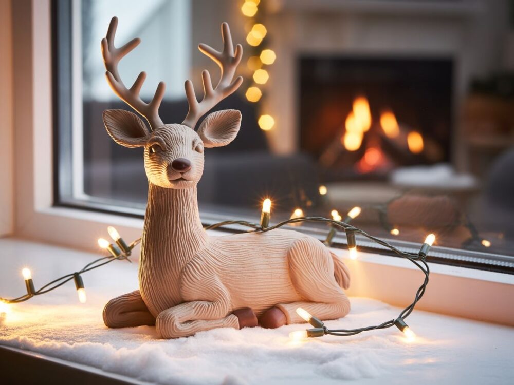 figurka renifera ręcznie robiona