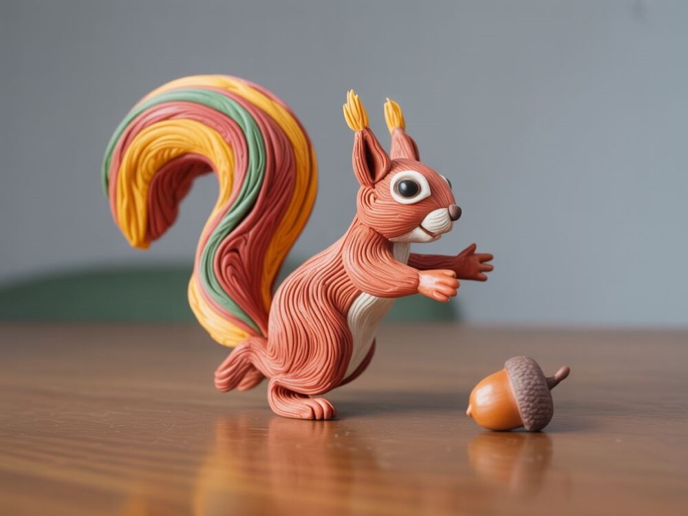 figurka wiewiórki z modeliny