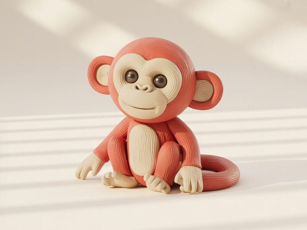 kolorowa figurka małpy