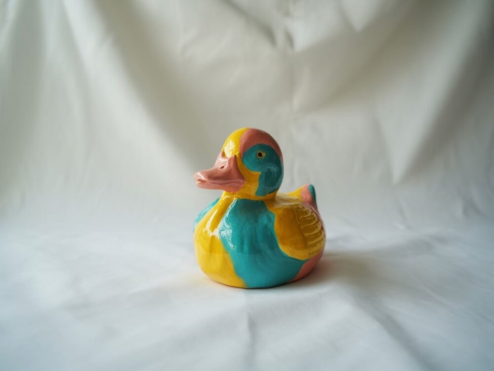 kolorowa kaczka z modeliny