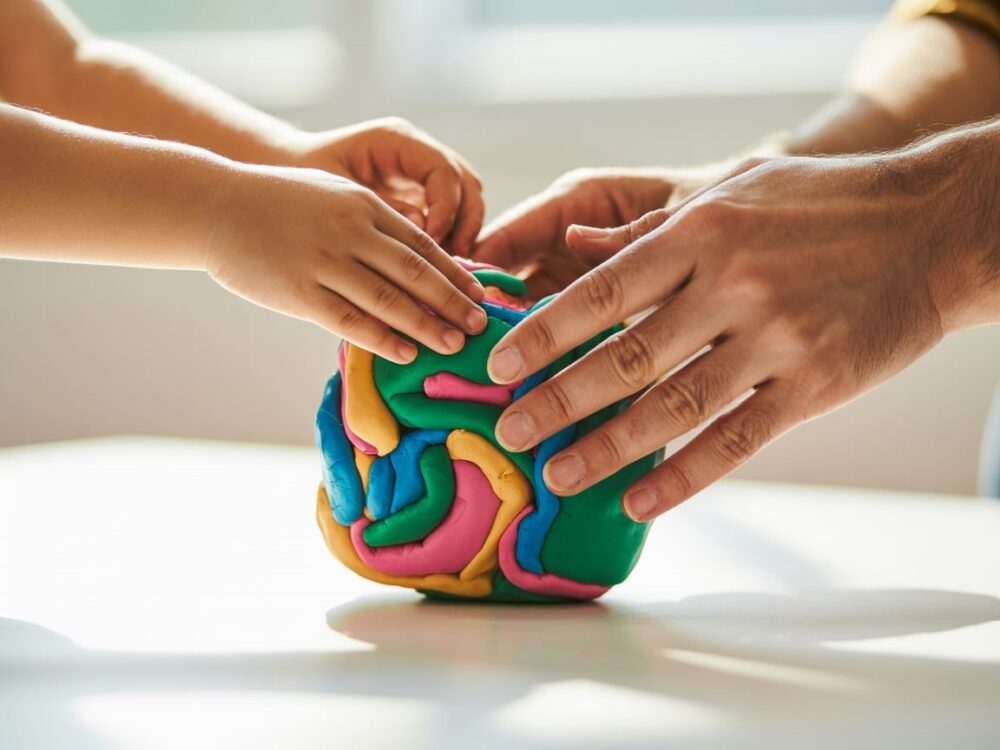 kolorowa mozaika z plasteliny