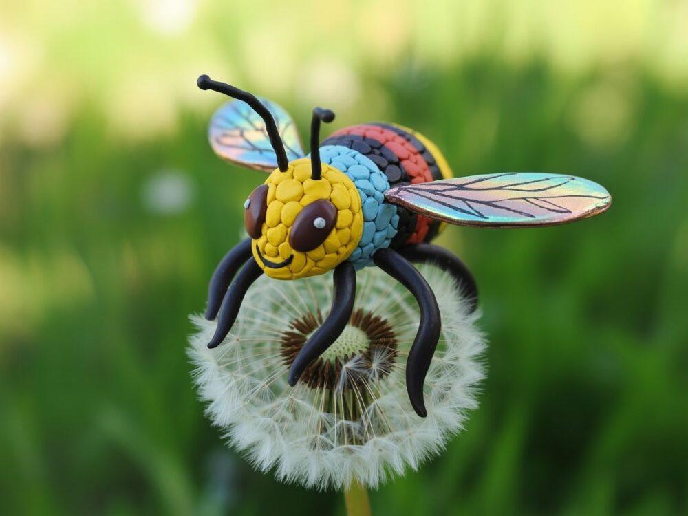 kolorowa pszczoła z modeliny