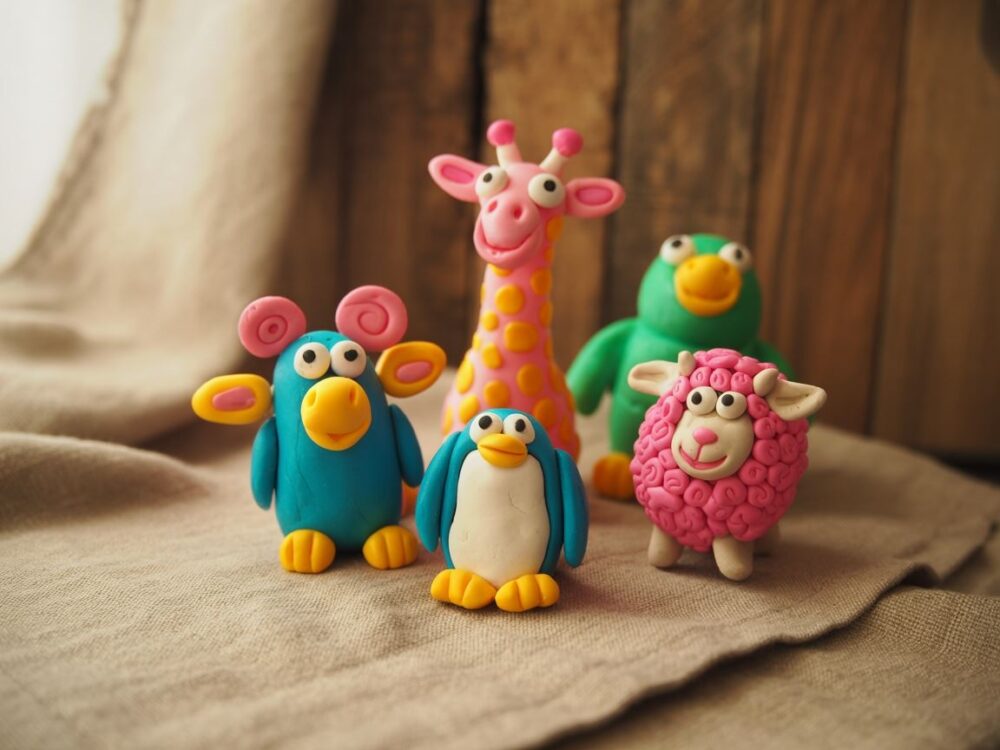 kolorowe figurki z modeliny