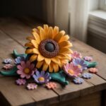 kolorowe kwiaty z modeliny