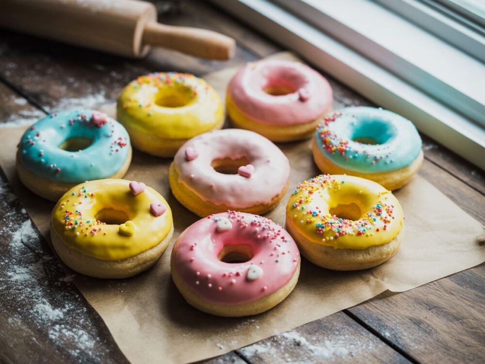 kolorowe pączki ręcznie robione