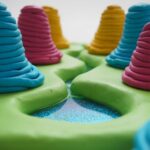 kolorowe plastelinowe szczyty