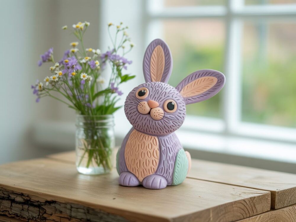 kolorowy królik z modeliny