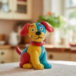 kolorowy pies z plasteliny