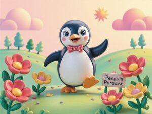 kolorowy pingwin z modeliny