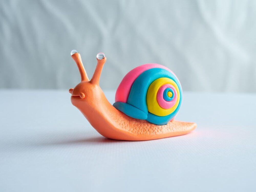 kolorowy ślimak z modeliny