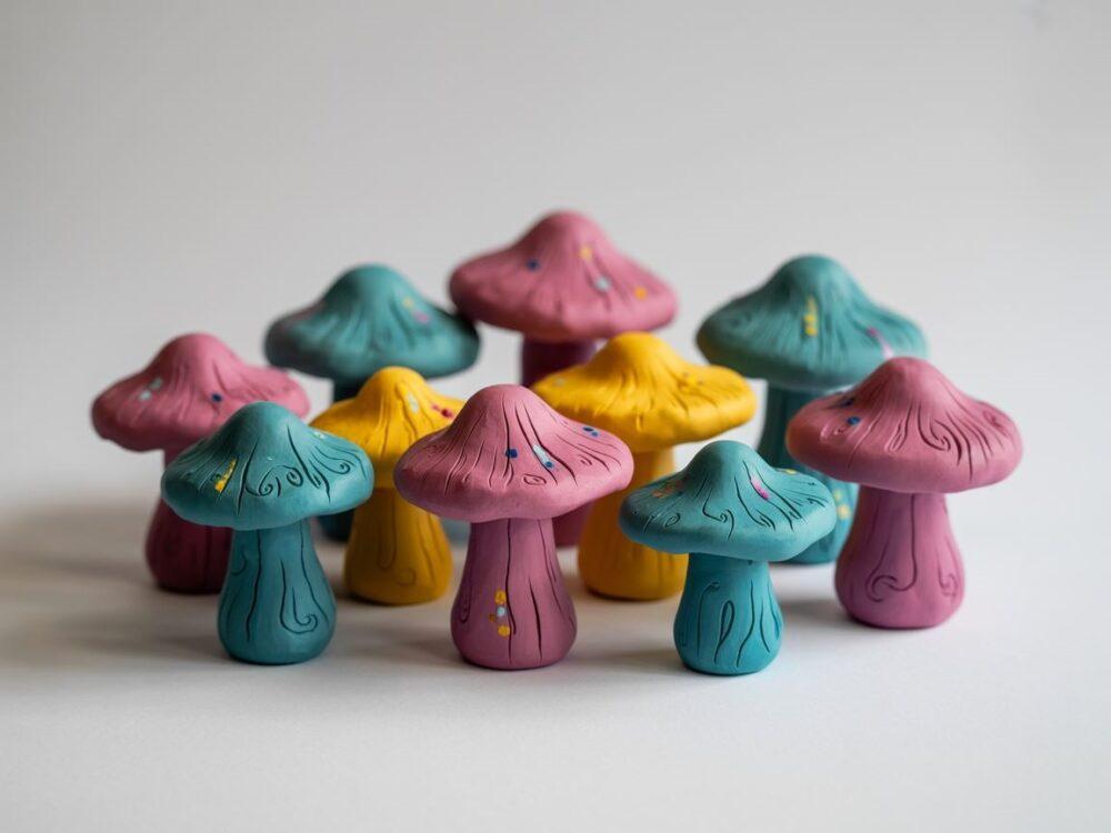 kreatywne grzybki z plasteliny