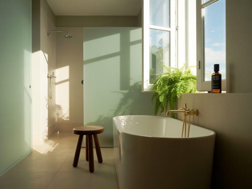 otwarte okno w łazience