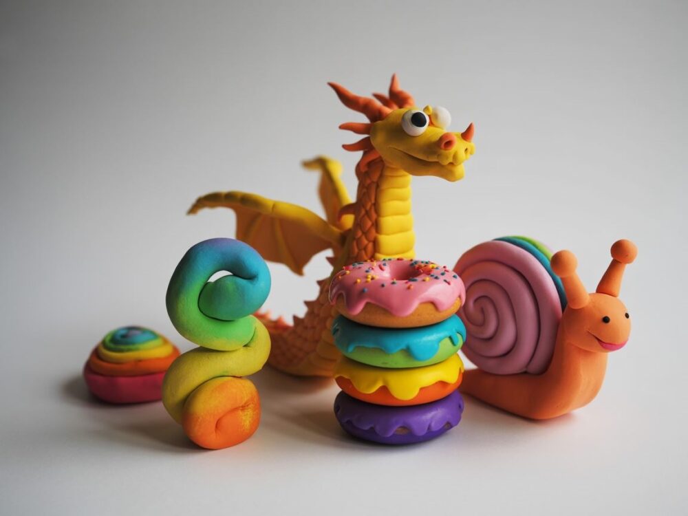 plastelina w różnych kolorach