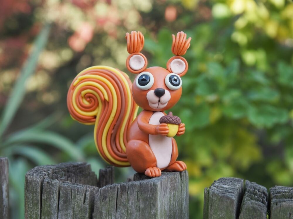 plastelinowa wiewiórka