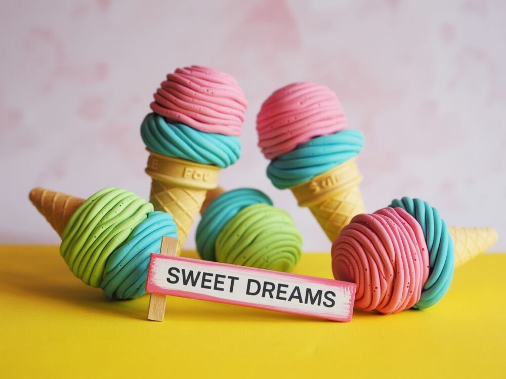 plastelinowe lody na stole