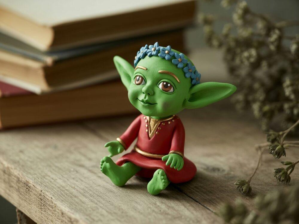 plastelinowy elf na stole