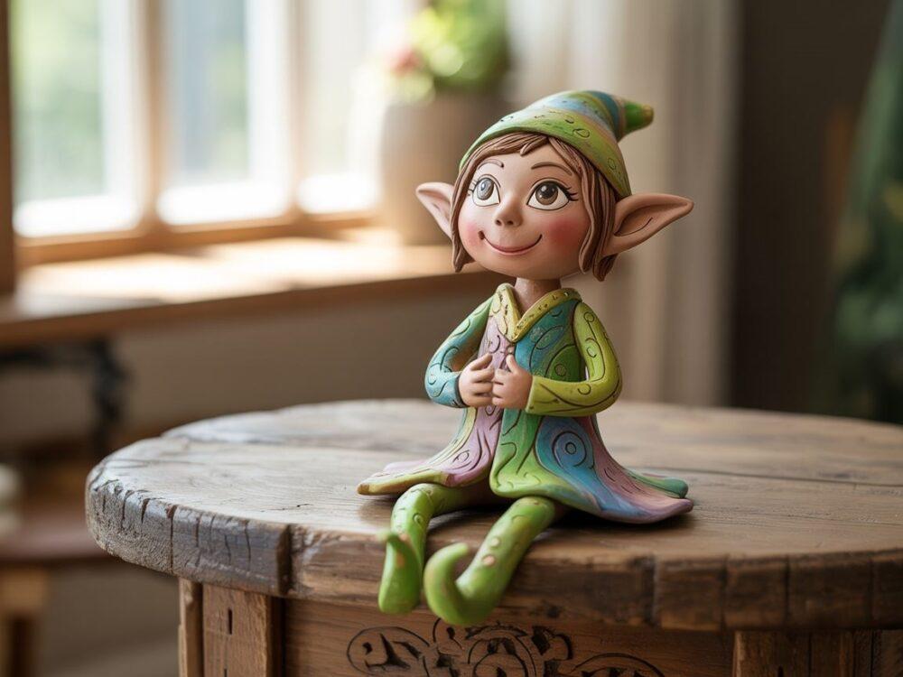 ręcznie robiony elf z plasteliny