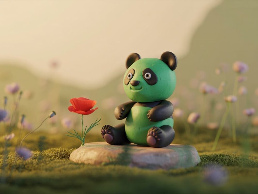 ręcznie wykonana panda z gliny