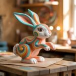 ręcznie wykonany zając plastelinowy