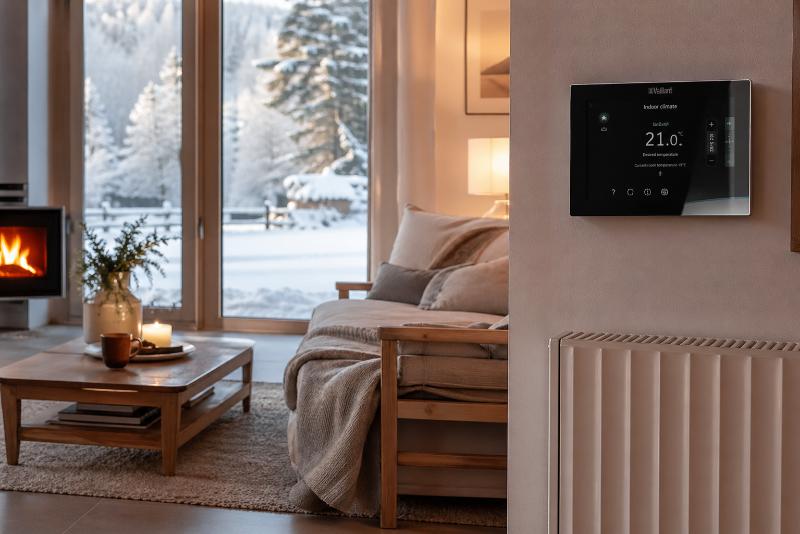Nowoczesny termostat w salonie